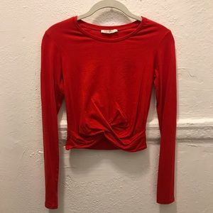 Zara red twist front top
